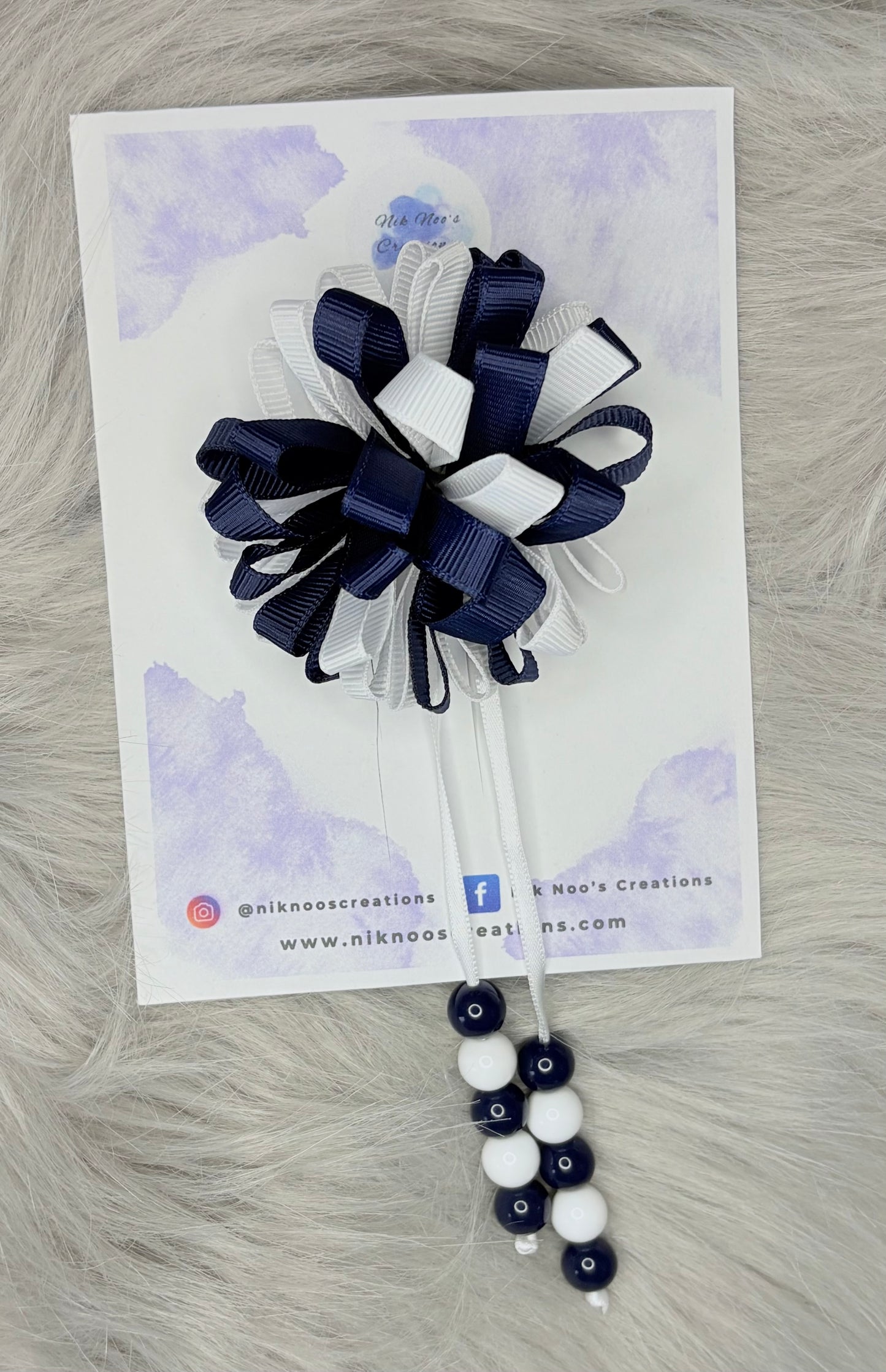 Hydrangea Flower Clip with Beaded Tail