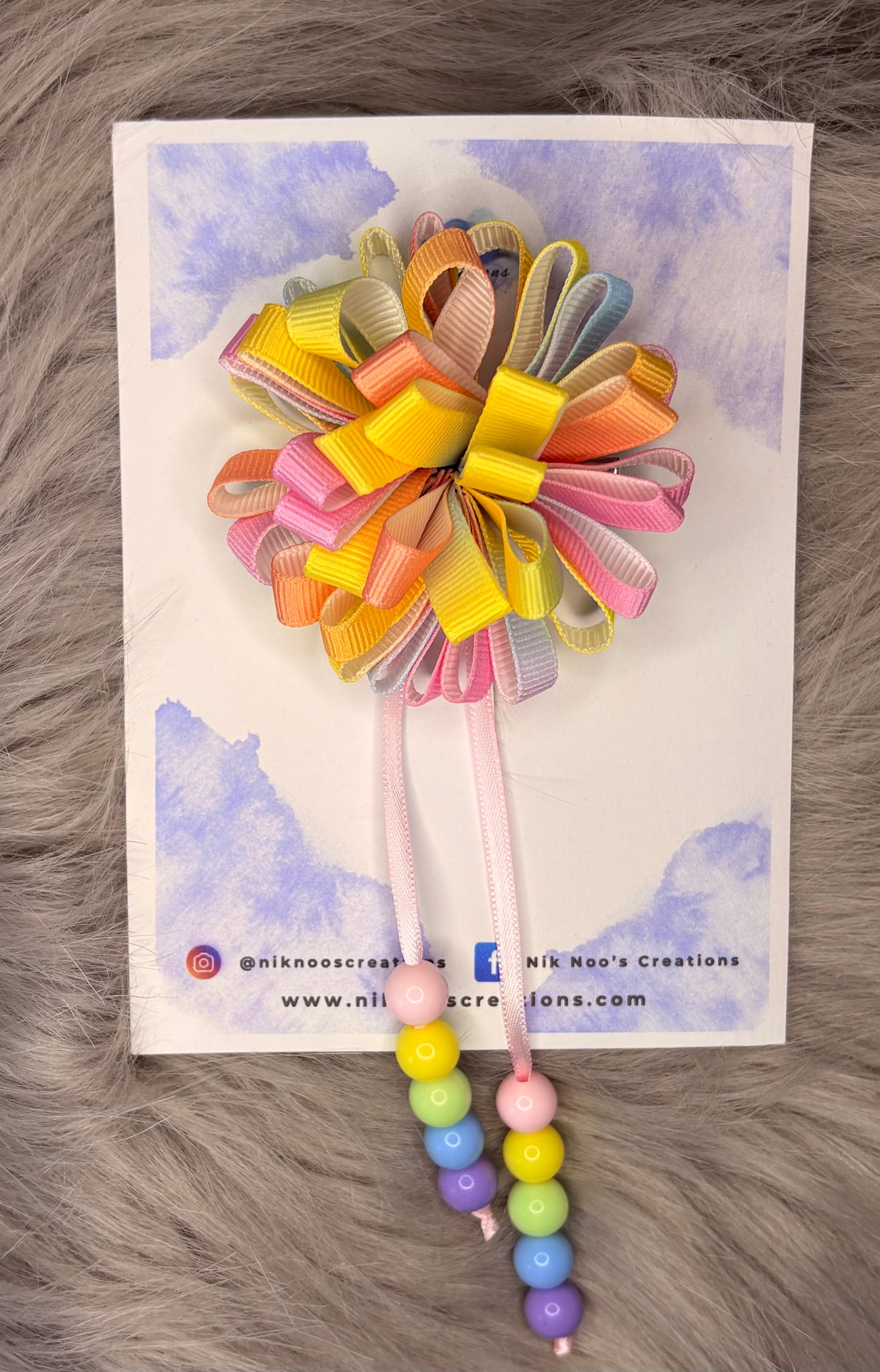 Hydrangea Flower Clip with Beaded Tail