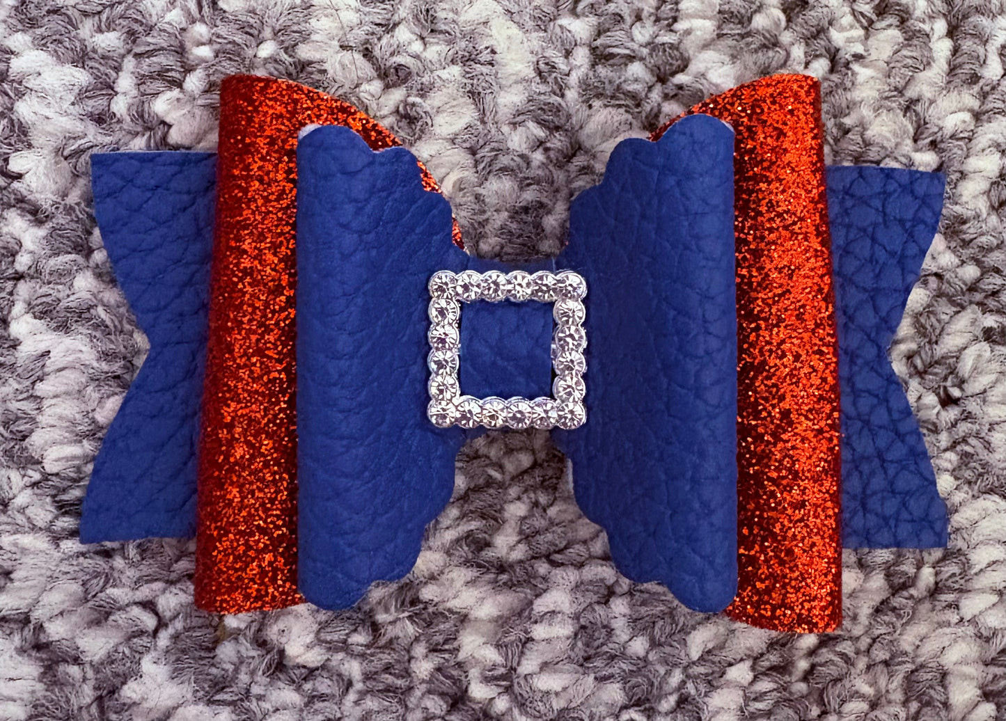 Royal Blue and Red Die Cut Hair Bow