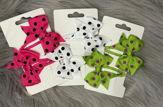 Polkadot Bow Clips