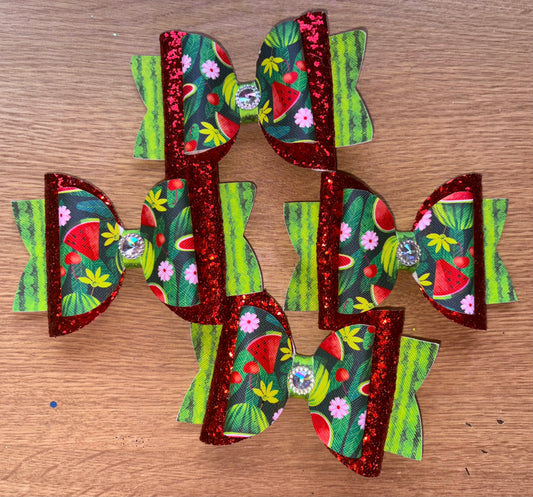 Hey Watermelon Die Cut Hair Bow