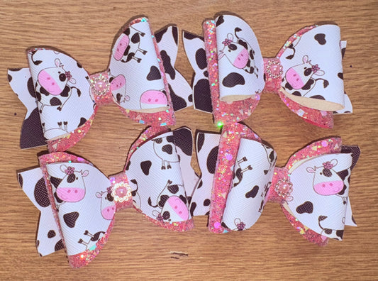 Dancing Cow Die Cut Bow