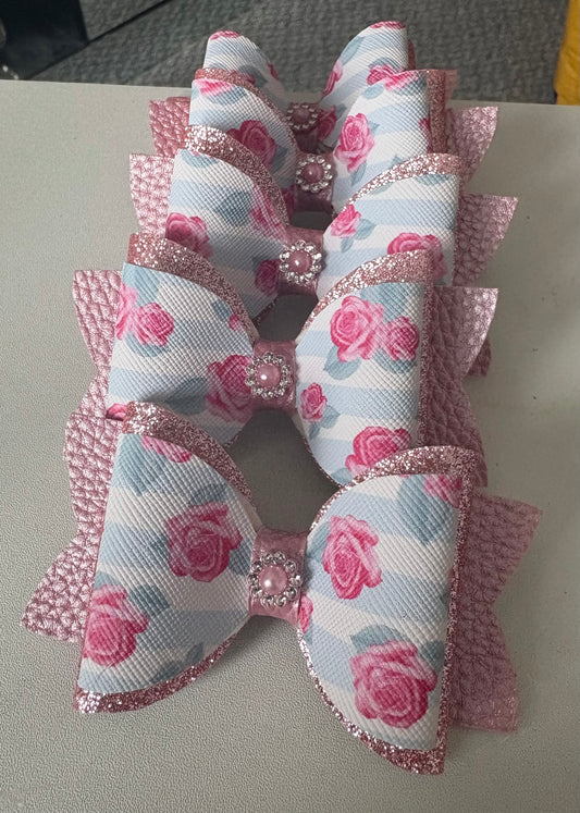 Princess Rose Die Cut Hair Bow