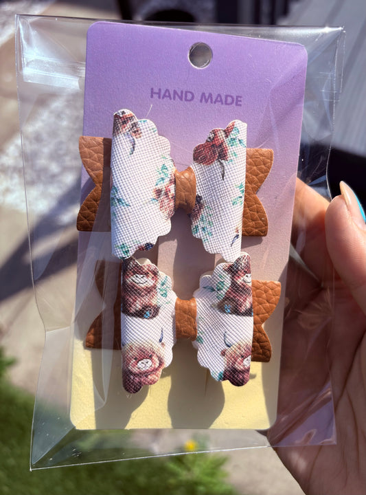 Highland Cow Hair Bows