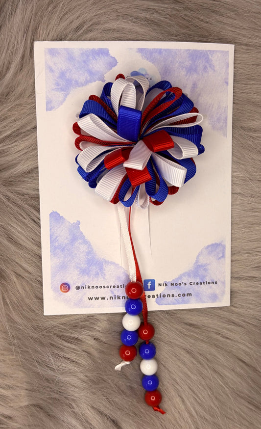 Hydrangea Flower Clip with Beaded Tail