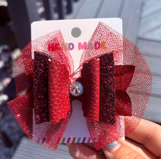 Burgundy Die Cut Hair Bow