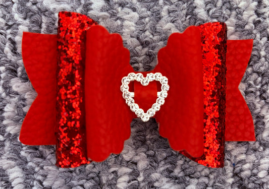 Red Die Cut Hair Bow