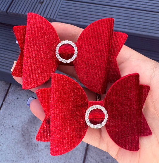Velvet Bow Hair Clips
